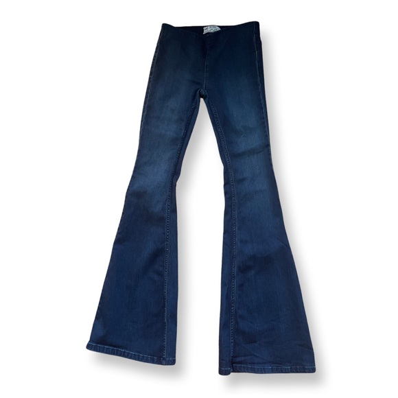 Free People Stretchy High Rise Flare Bell Bottom Jeans Size 25 - Picture 1 of 4